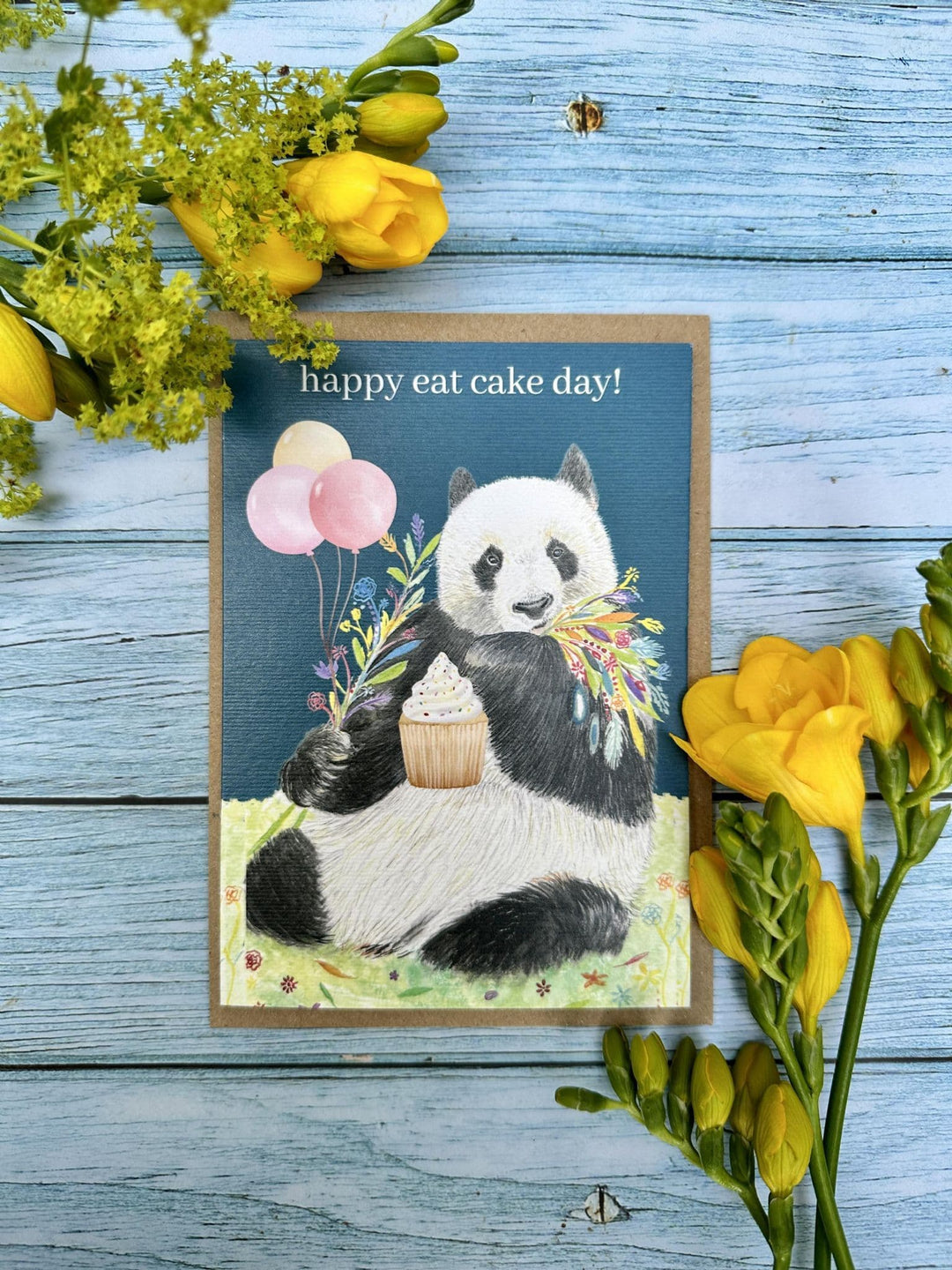 HAPPY EAT CAKE DAY BIRTHDAY PANDA ECO-CARD