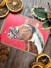 HAPPY HOLLYDAYS HORSE CHRISTMAS ECO CARD