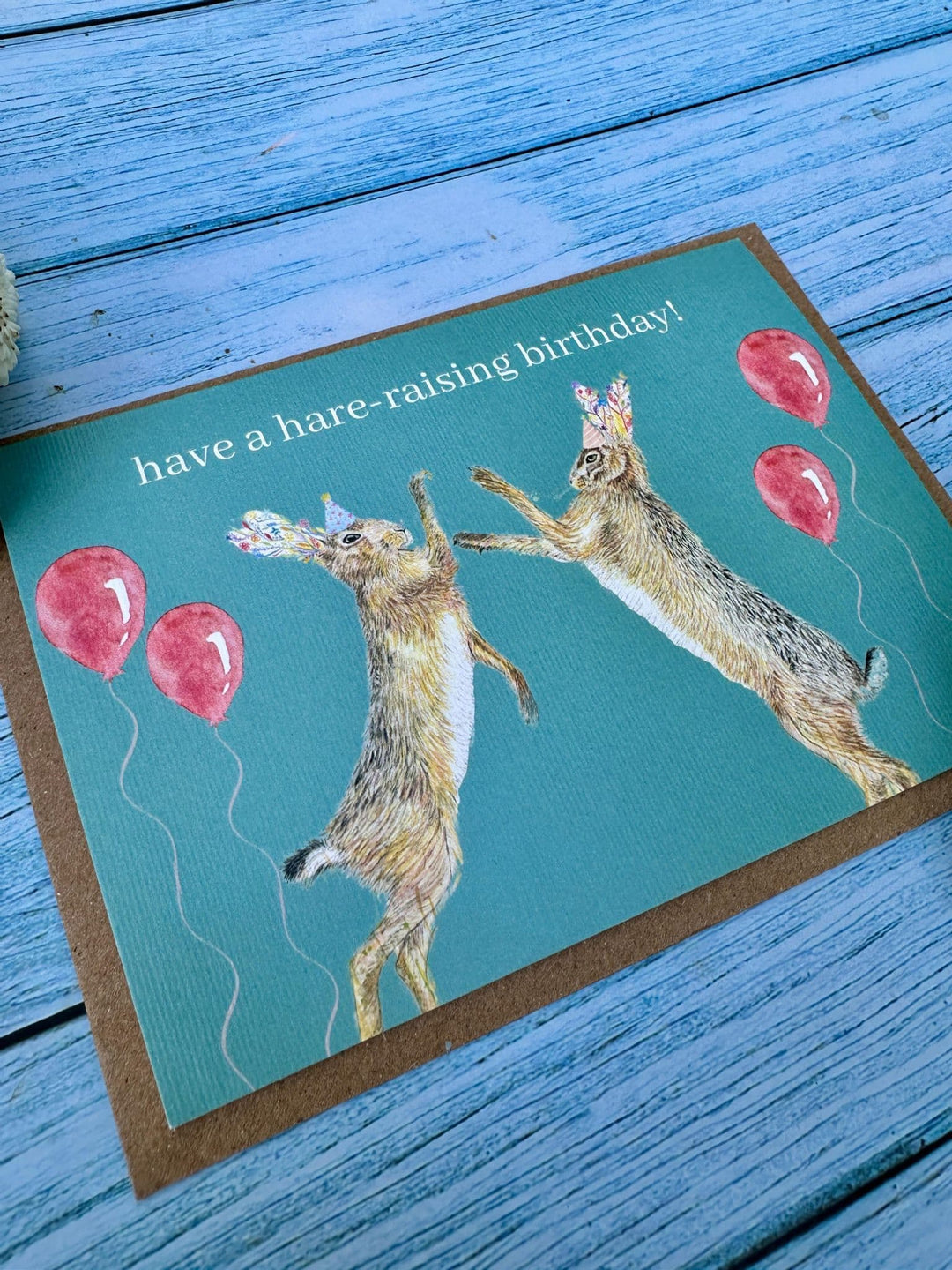 HARE RAISING BIRTHDAY ECO-CARD - reverse
