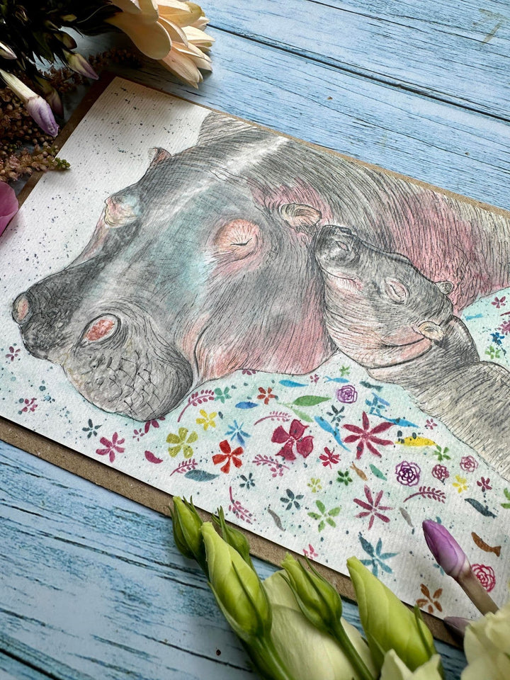 HILDA AND HUMPHREY HIPPOS ECO-CARD