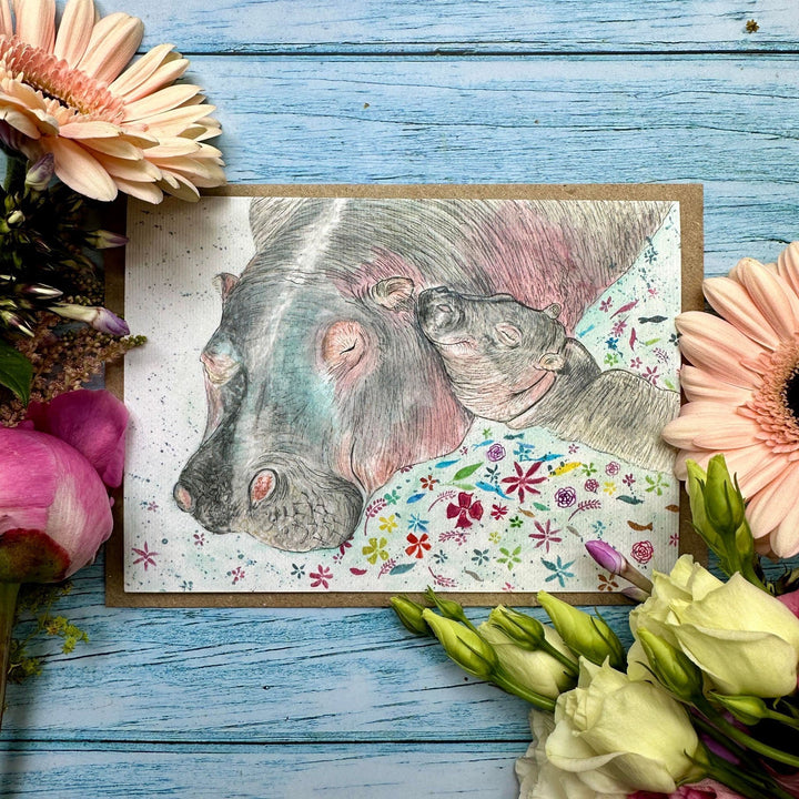 HILDA AND HUMPHREY HIPPOS ECO-CARD