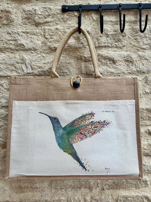 HONEY THE HUMMINGBIRD ECO JUTE BAG