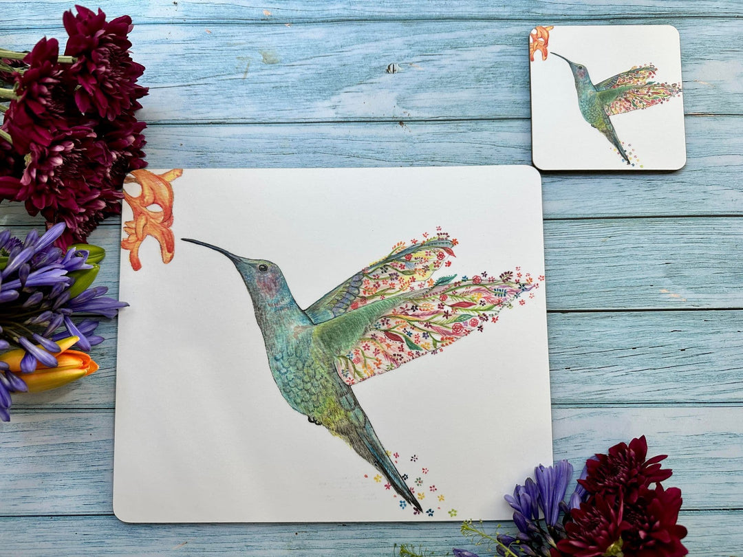 HONEY THE HUMMINGBIRD LUXURY CORK PLACEMAT