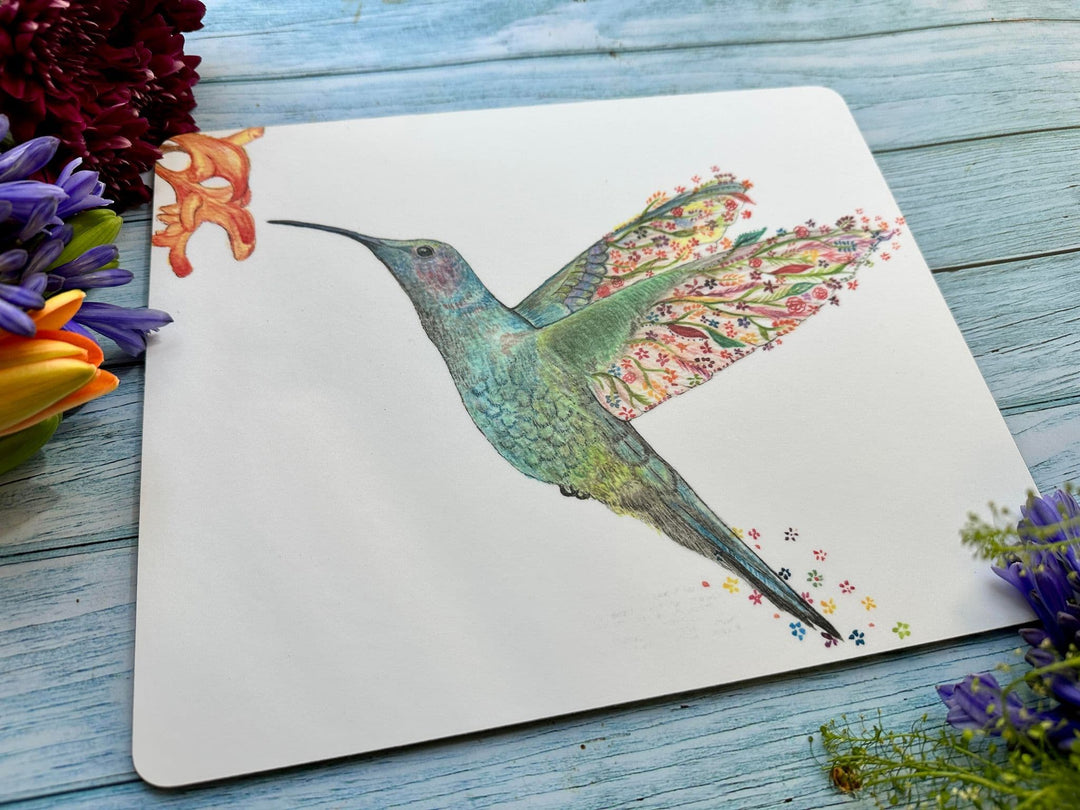 HONEY THE HUMMINGBIRD LUXURY CORK PLACEMAT