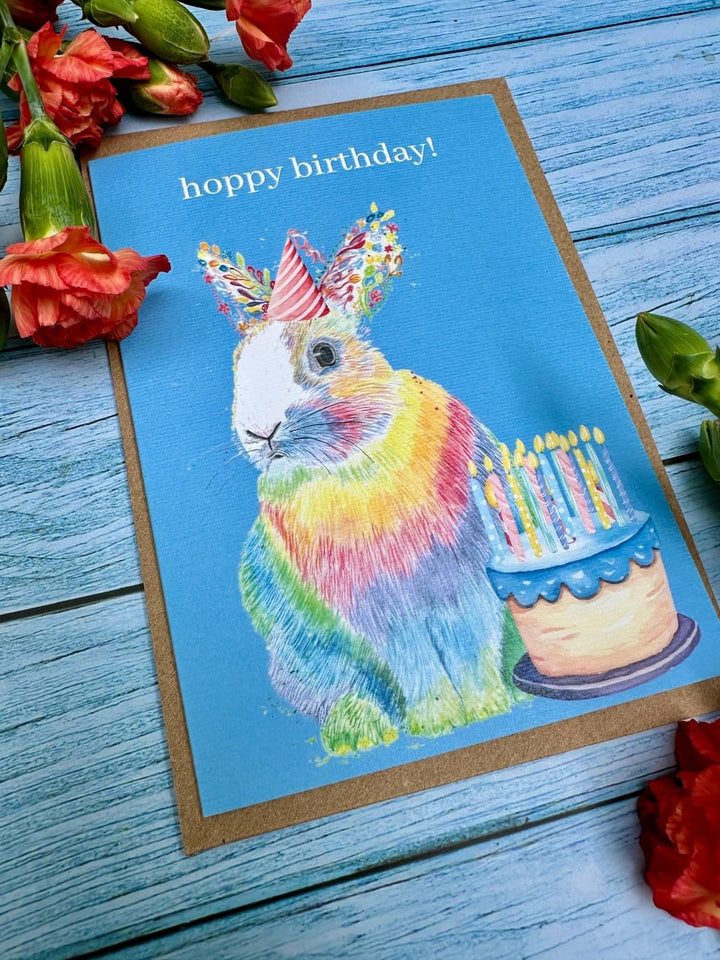 HOPPY BIRTHDAY RABBIT ECO CARD