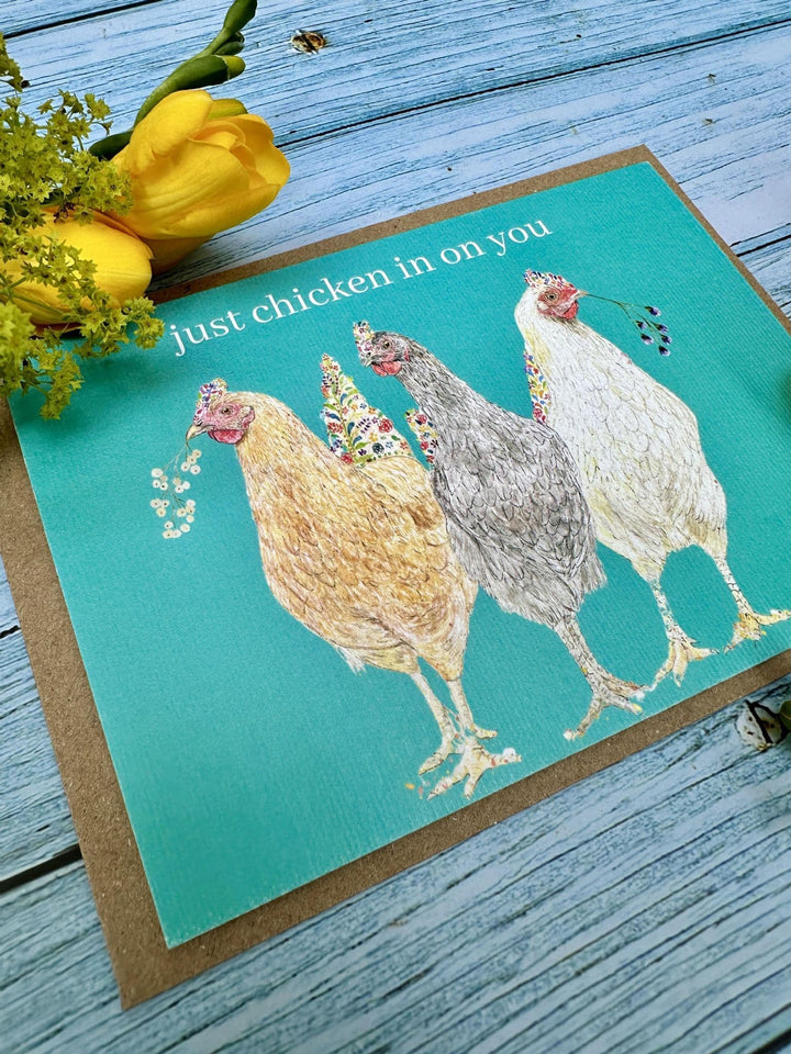JUST CHICKEN IN ON YOU ECO CARD