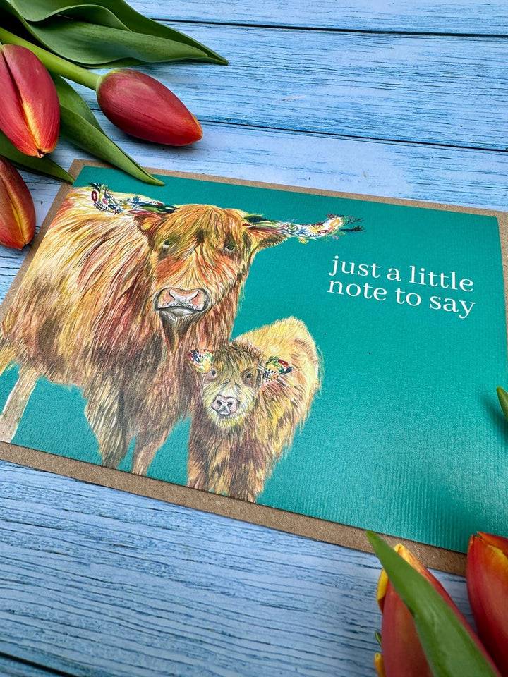 JUST TO SAY HIGHLAND COW ECO CARD
