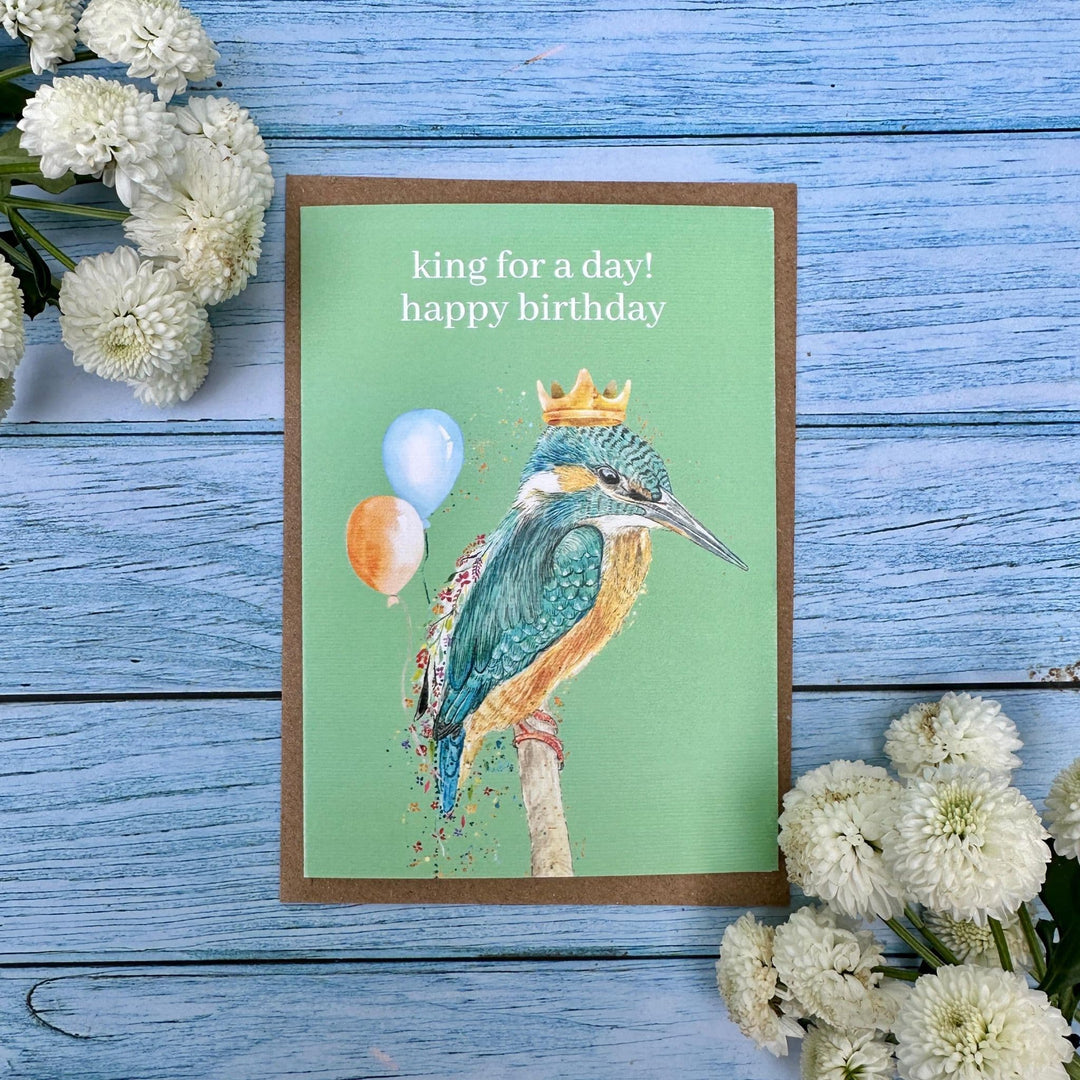 KING FOR A DAY! KINGFISHER BIRTHDAY ECO-CARD