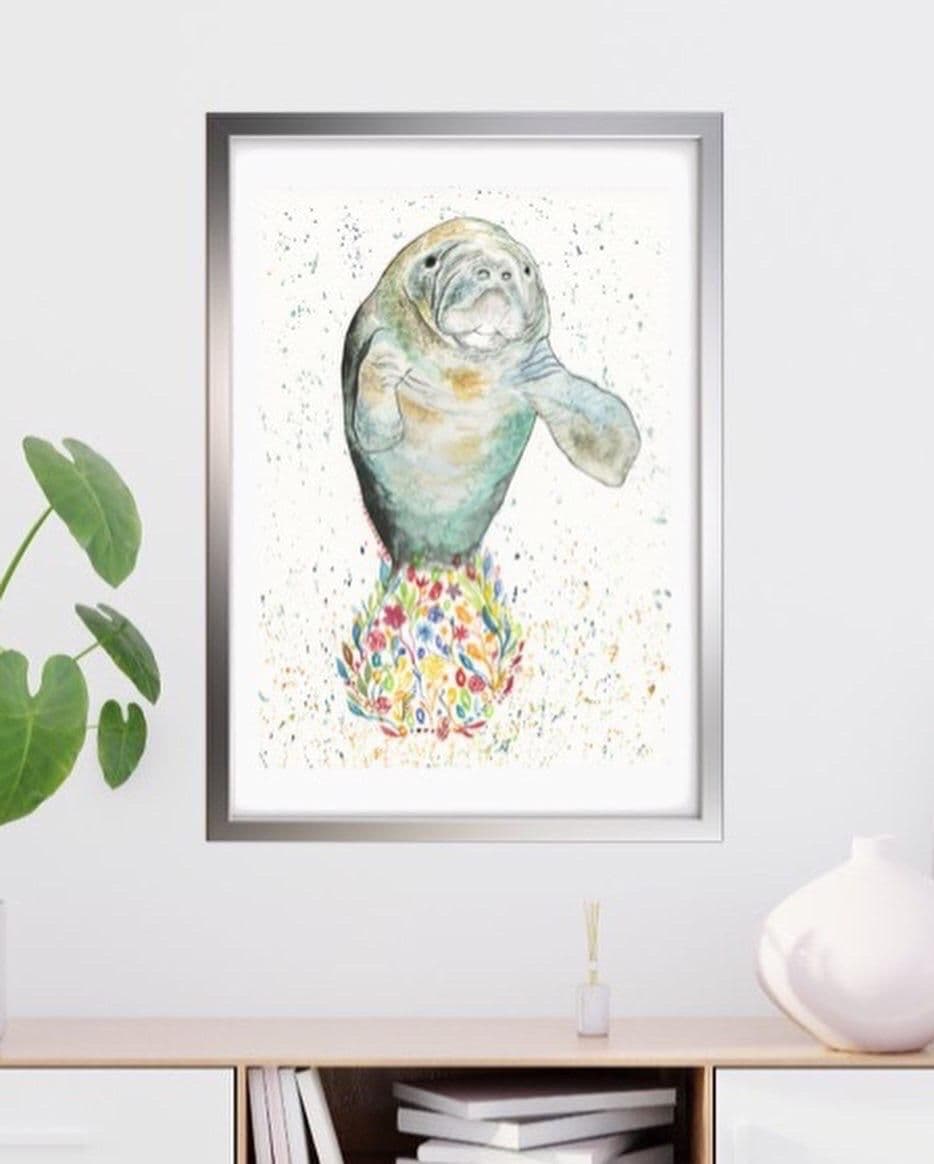 MARSHALL THE MANATEE - SIGNED PRINT