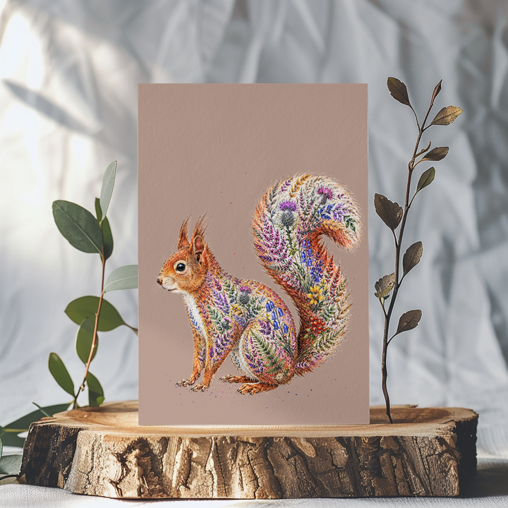RED SQUIRREL BOTANICAL ECO CARD - WILD BLOOM COLLECTION