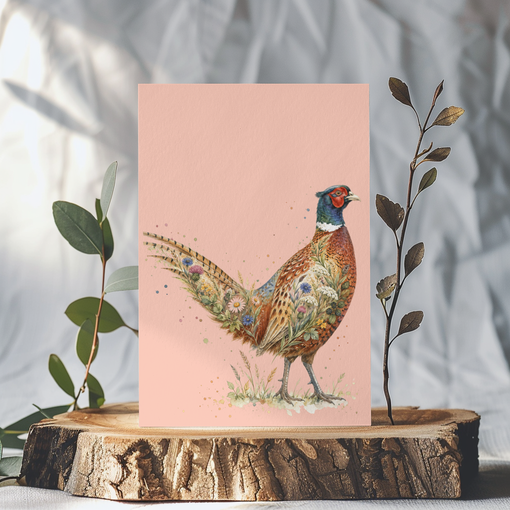 PHEASANT BOTANICAL ECO CARD - WILD BLOOM COLLECTION