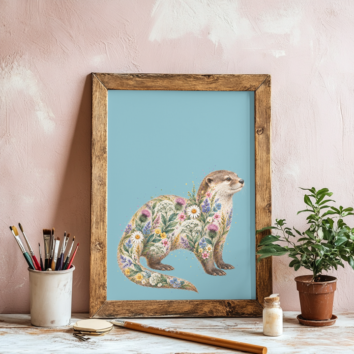 WILD BLOOM OTTER - ART PRINT