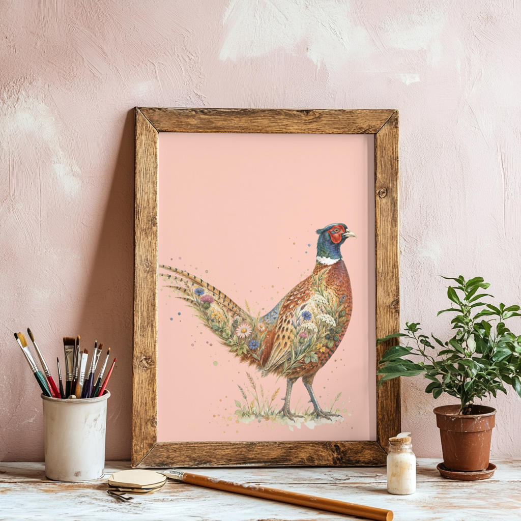 WILD BLOOM PHEASANT - ART PRINT