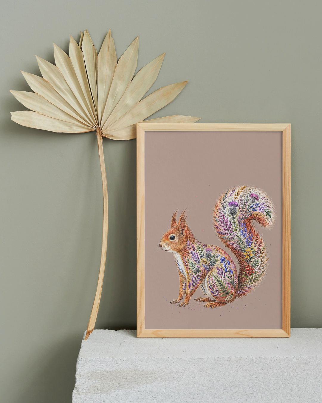 WILD BLOOM RED SQUIRREL - ART PRINT