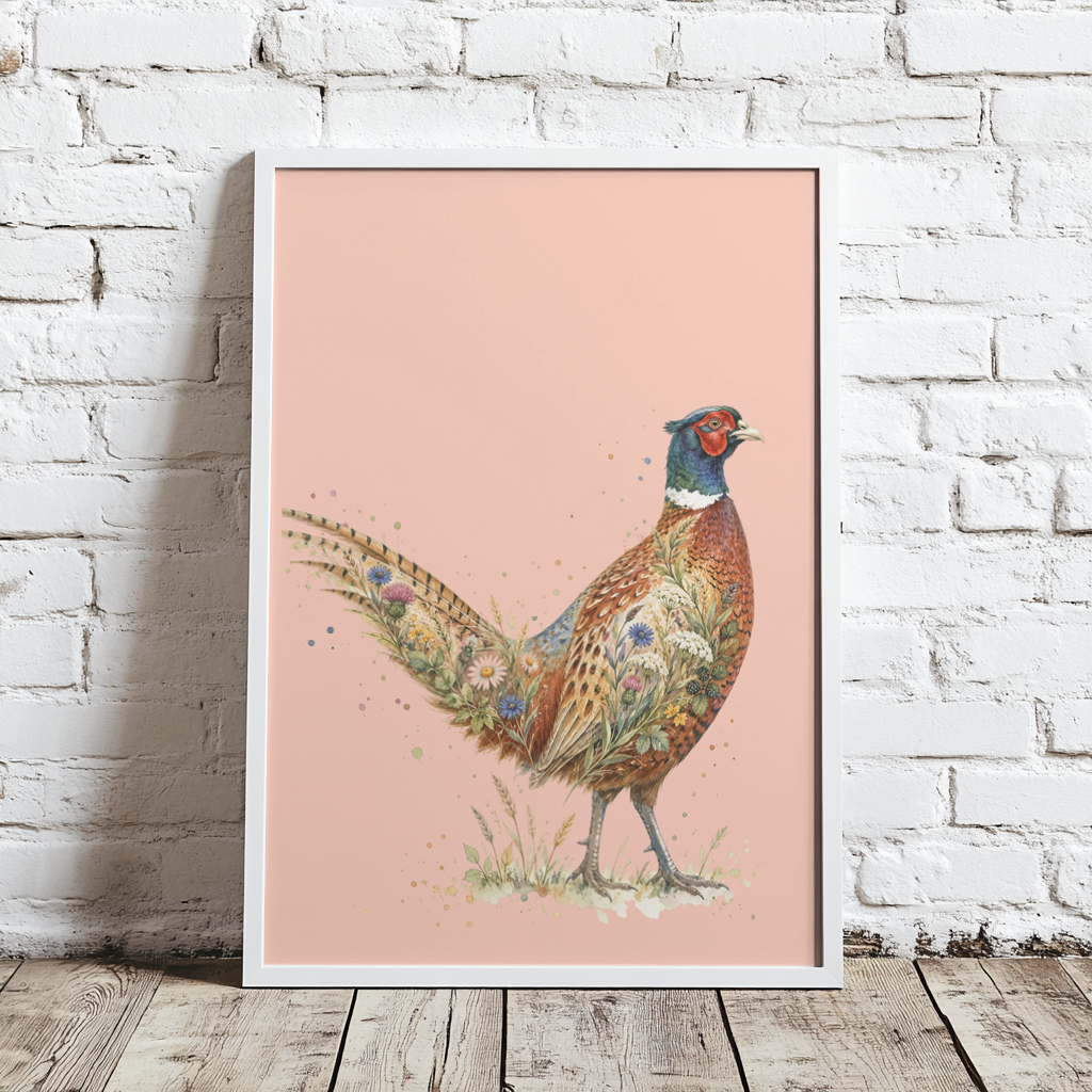 WILD BLOOM PHEASANT - ART PRINT