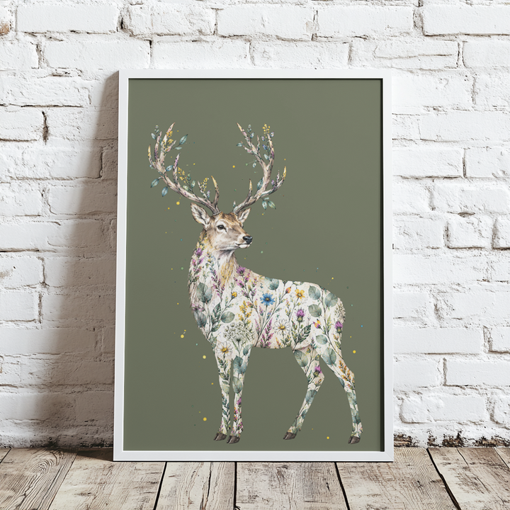 WILD BLOOM STAG - ART PRINT