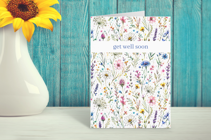 GET WELL SOON BOTANICAL ECO CARD - WILD BLOOM COLLECTION