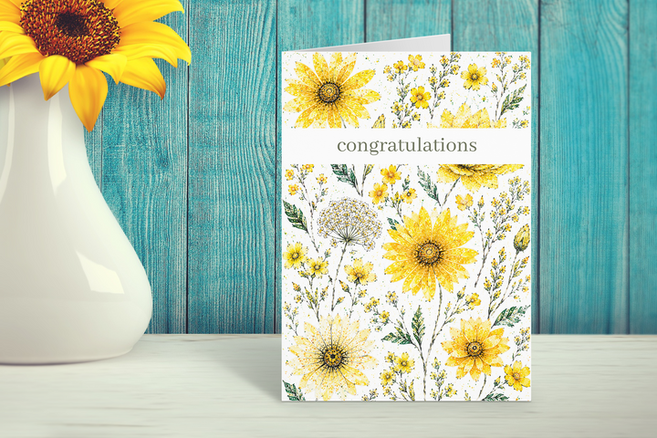 CONGRATULATIONS FLORAL ECO CARD - WILD BLOOM COLLECTION