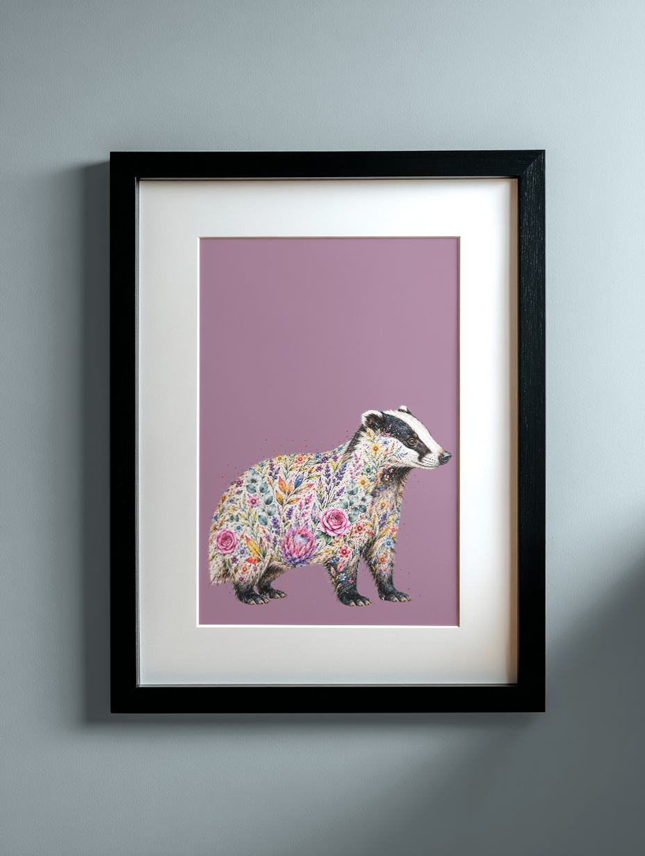 Badger Print - Wild Bloom Collectiom