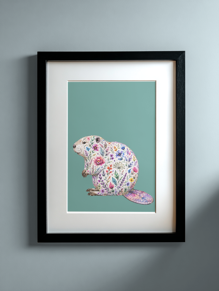Beaver Print - Wild Bloom Collectiom