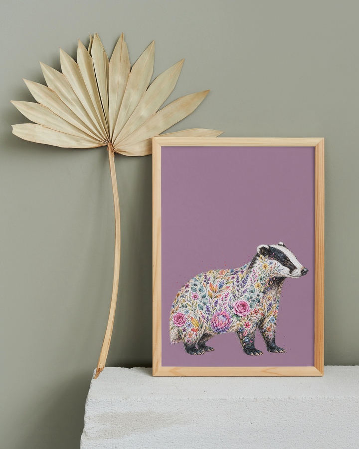 Badger Print - Wild Bloom Collectiom