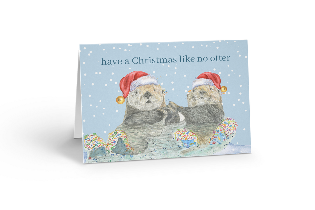 OTTERS CHRISTMAS GREETINGS ECO CARD