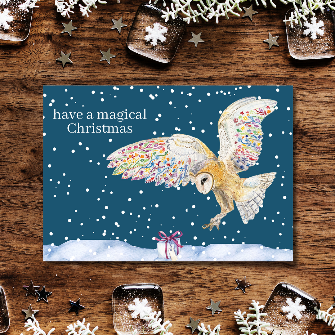 OWL CHRISTMAS GREETINGS ECO CARD