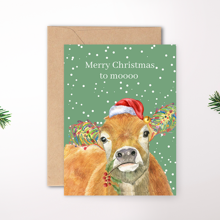 CHRISTMAS COW GREETINGS ECO CARD