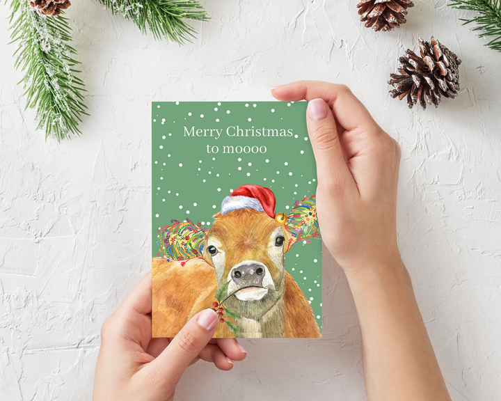 CHRISTMAS COW GREETINGS ECO CARD