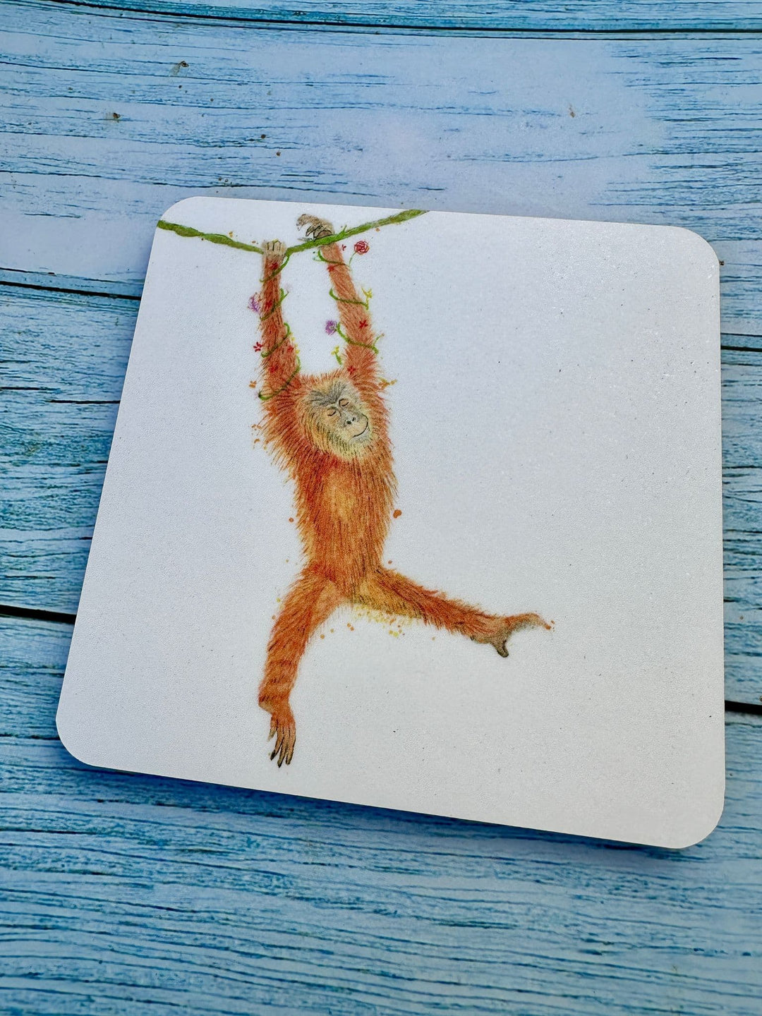 OSCAR THE ORANGUTAN LUXURY CORK COASTER