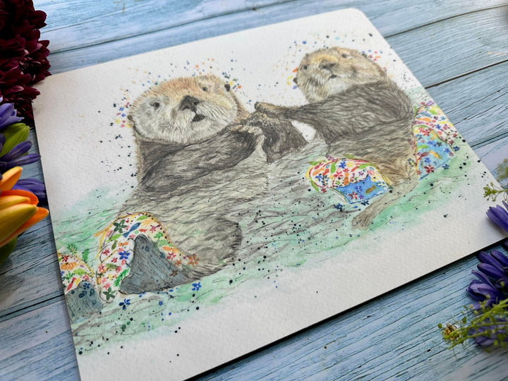 OTIS AND OPAL THE OTTERS LUXURY CORK PLACEMAT