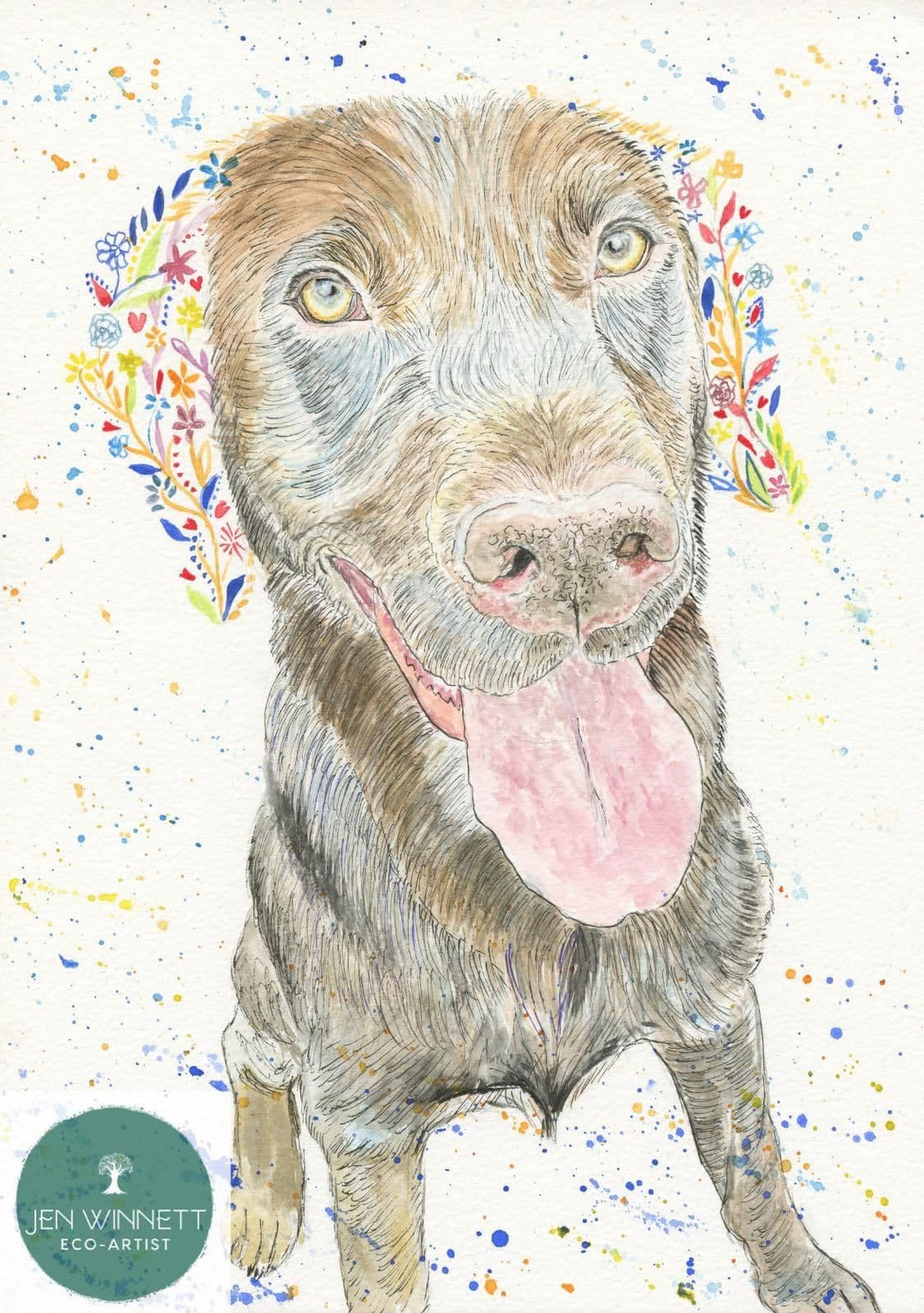 OZZY THE CHOCOLATE LABRADOR - SIGNED PRINT