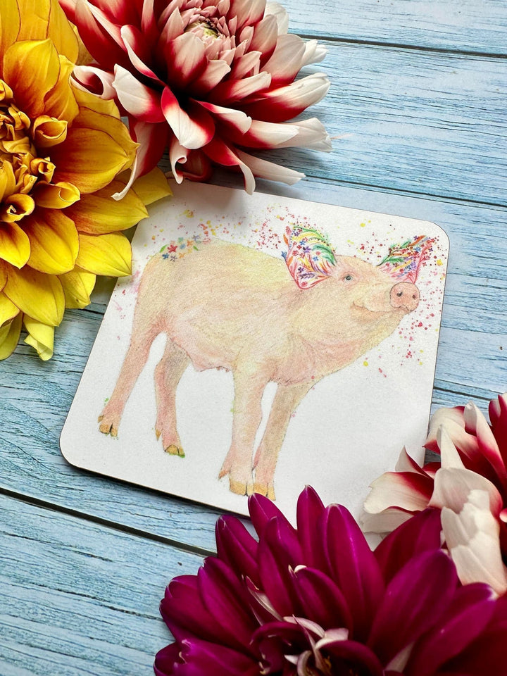 PABLO THE PIG LUXURY CORK COASTER