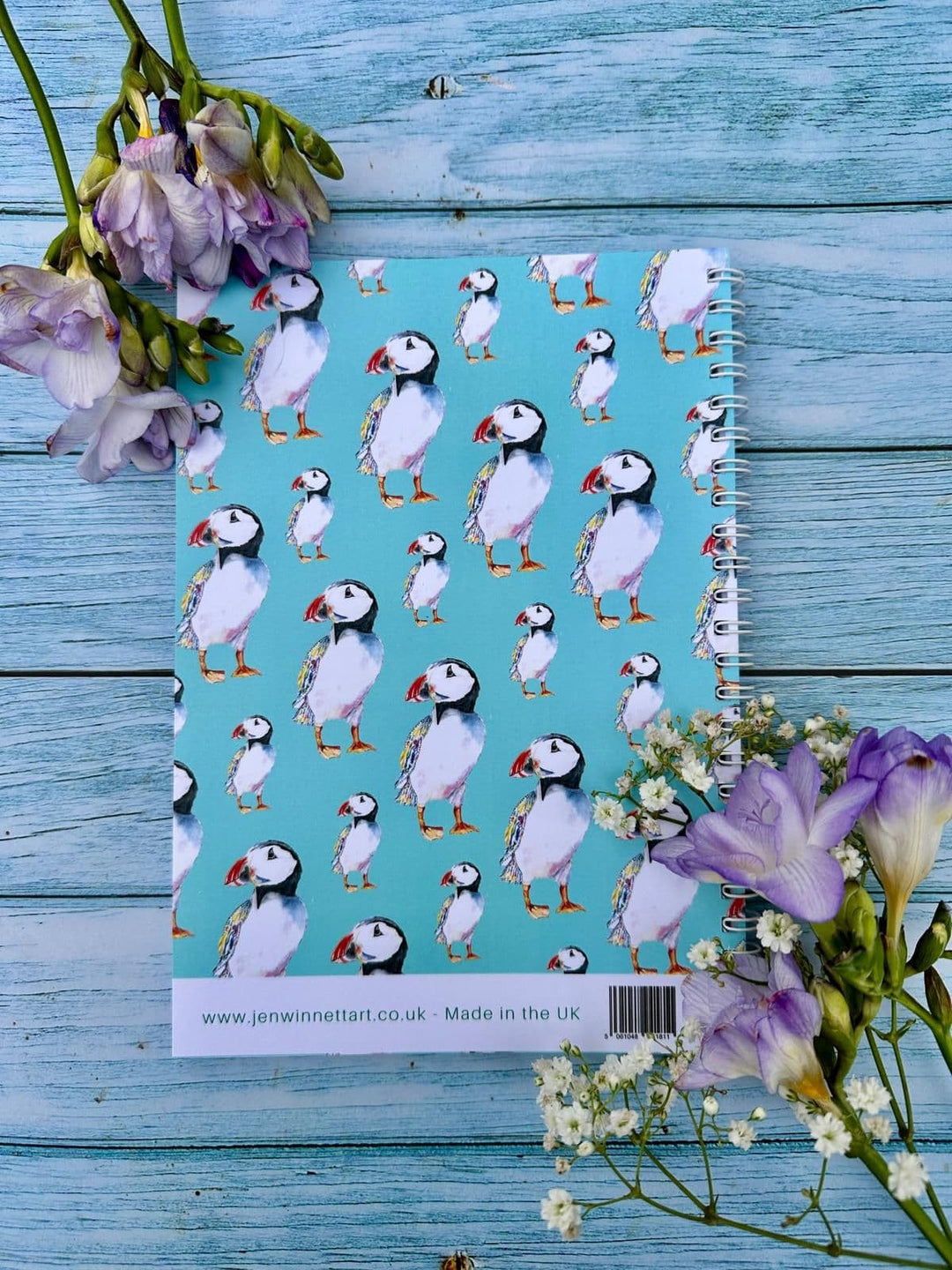 PUFFIN LINED ECO FRIENDLY NOTEBOOK - A5 - UK MADE
