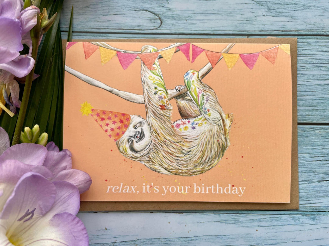 RELAX IT'S YOUR BIRTHDAY SLOTH ECO CARD