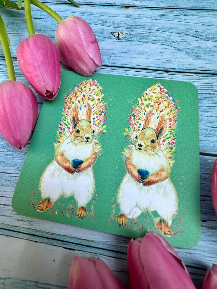 SAMMY THE SQUIRREL LUXURY CORK COASTER