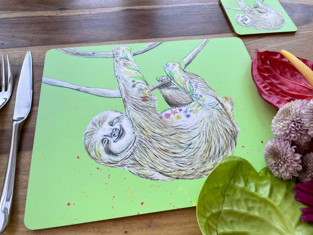SOPHIE THE SLOTH CORK PLACEMAT