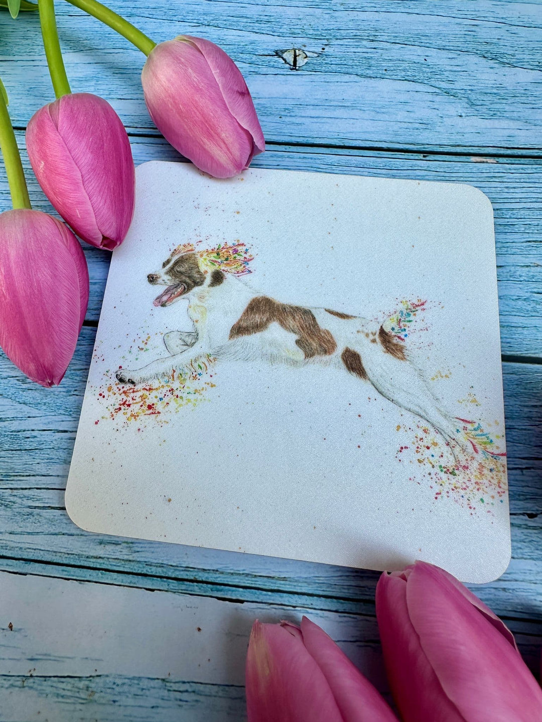 SPRING THE SPANIEL LUXURY CORK COASTER
