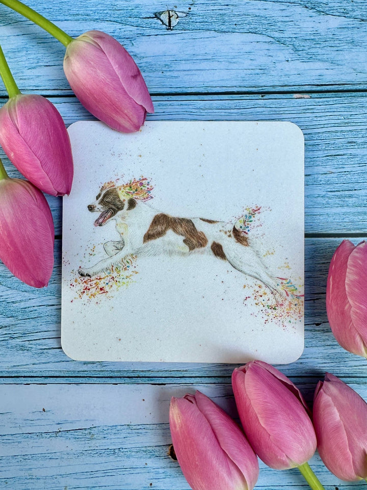 SPRING THE SPANIEL LUXURY CORK COASTER