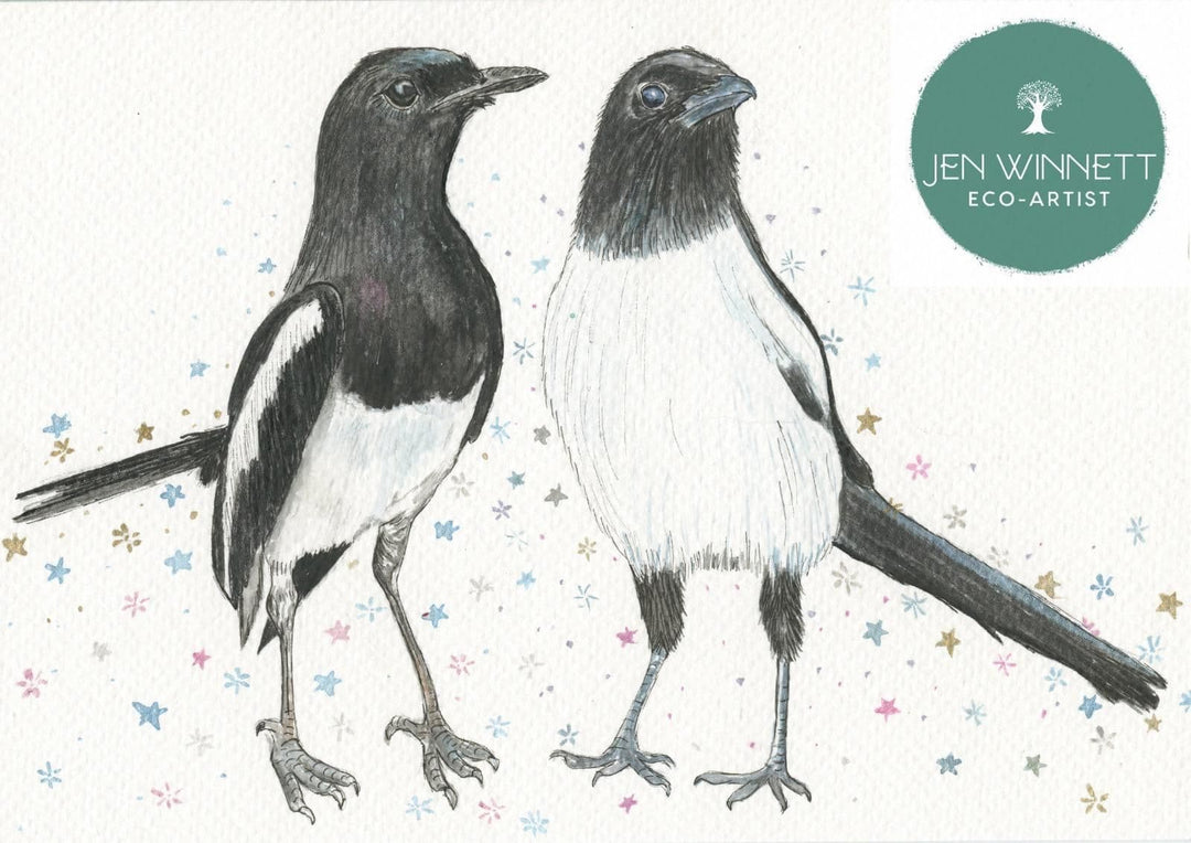 TWO FOR JOY MAGPIES - SIGNED PRINT
