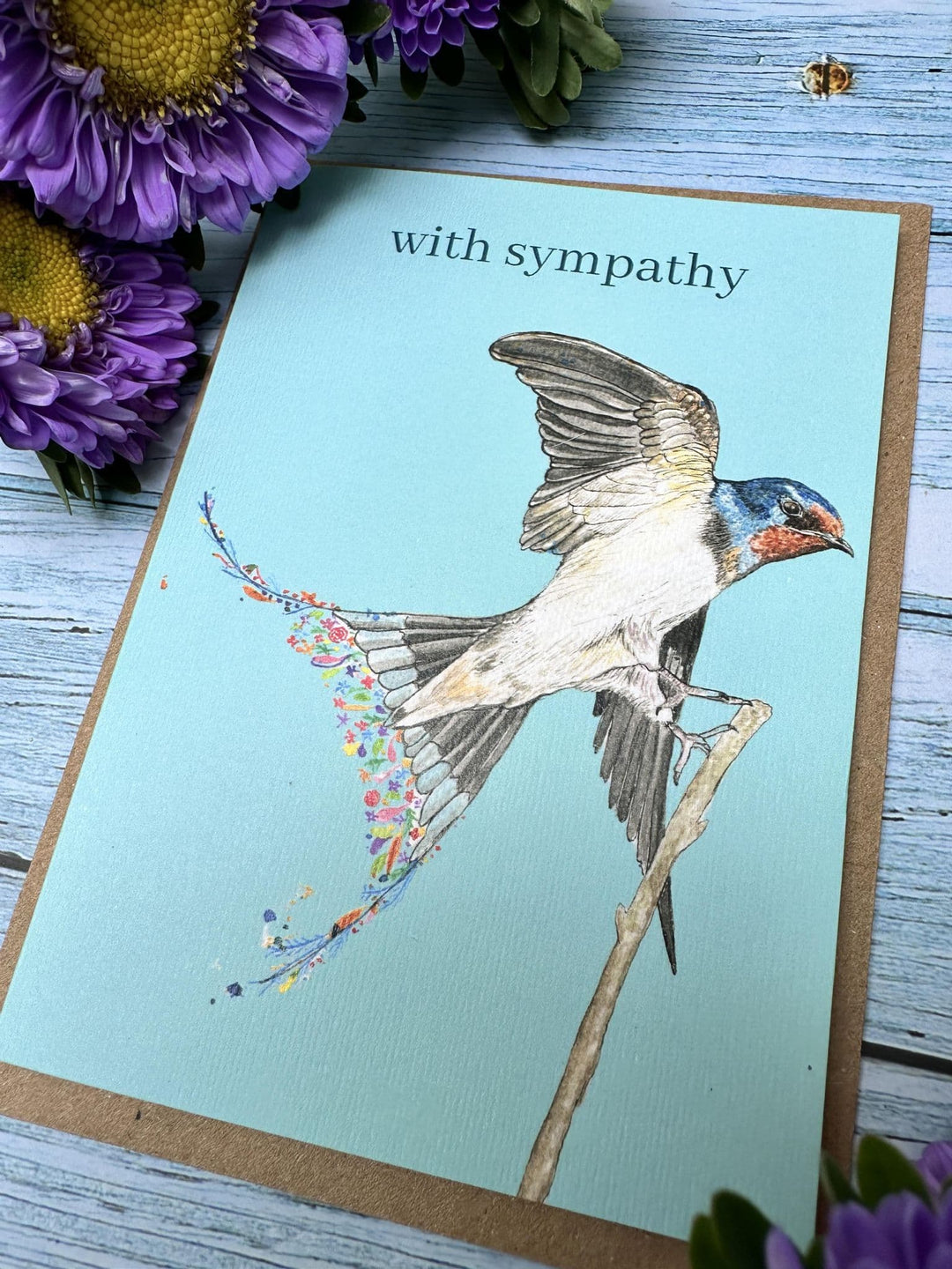 WITH SYMPATHY SWALLOW ECO CARD