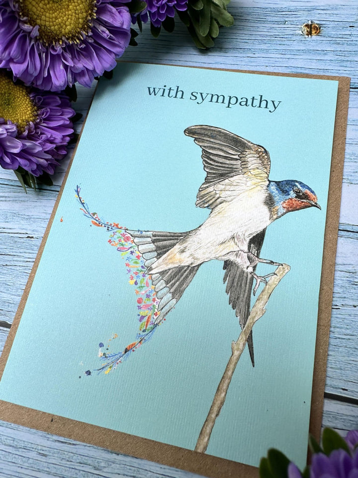 WITH SYMPATHY SWALLOW ECO CARD